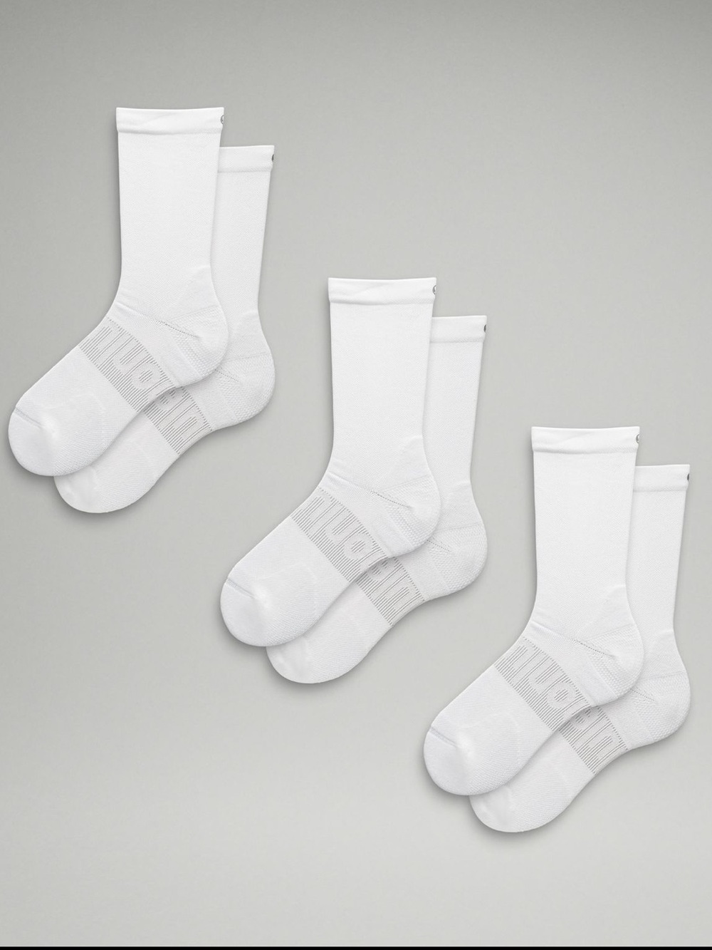 Lululemon Power Stride Socks, White, Size Large